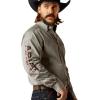 ARIAT Men’s Pro Series Classic Fit Shirt(Grey/Black)