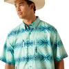 ARIAT Men’s Venttek Newsboy Blue Shirt Blue(Bleached Aqua)