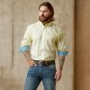 ARIAT Men’s Wrinkle Free Cade Classic Fit Shirt(Yellow)