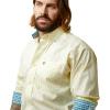 ARIAT Men’s Wrinkle Free Cade Classic Fit Shirt(Yellow)