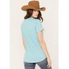 ARIAT Rebar Cotton Strong V-neck Top(Bachelor Button Heather)