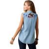 ARIAT Women’s Liberty Embroidered Top, Medium Denim Blue, Size X-Small