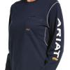 ARIAT mens Rebar Workman Logo T-shirt(Navy)