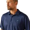 Ariat Mens Blue Mist 360 Airflow Polo(Blue Depths)