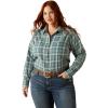 Ariat Women’s Real Billie Jeans Shirt(Aquamarine Dobby Plaid)