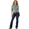 Ariat Women’s Real Billie Jeans Shirt(Aquamarine Dobby Plaid)