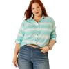 Ariat Women’s Real Billie Jeans Shirt(Turquoise Stripe)