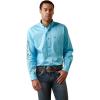 ARIAT Male Team Logo Twill Classic Fit Shirt Sea Scape USA 3X-Large(Aqua)