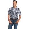 ARIAT Men’s All Over Print Polo(Black)