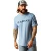 ARIAT Mens Barb Shield T-Shirt(Light Blue Heather)