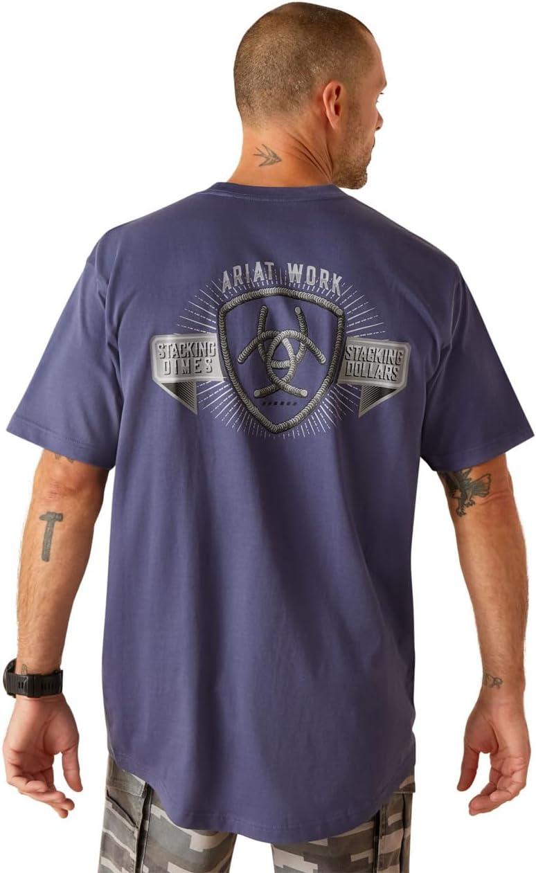 imageARIAT Mens Rebar Cotton Strong Stacking DimesBlue Indigo