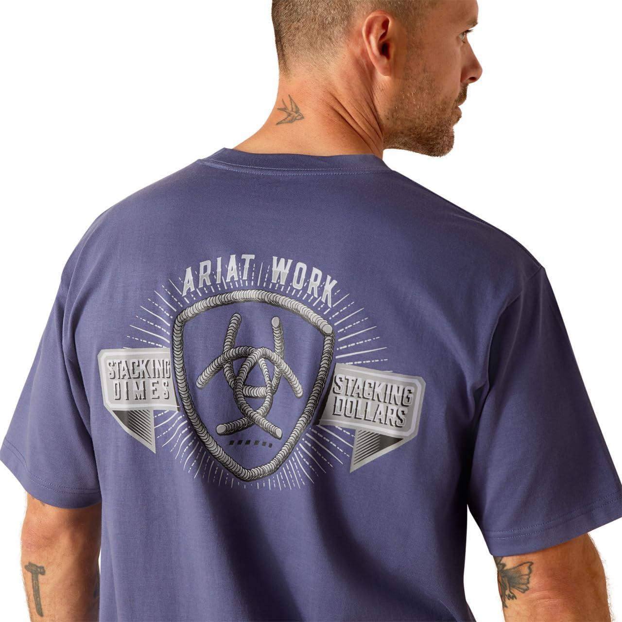 imageARIAT Mens Rebar Cotton Strong Stacking DimesBlue Indigo