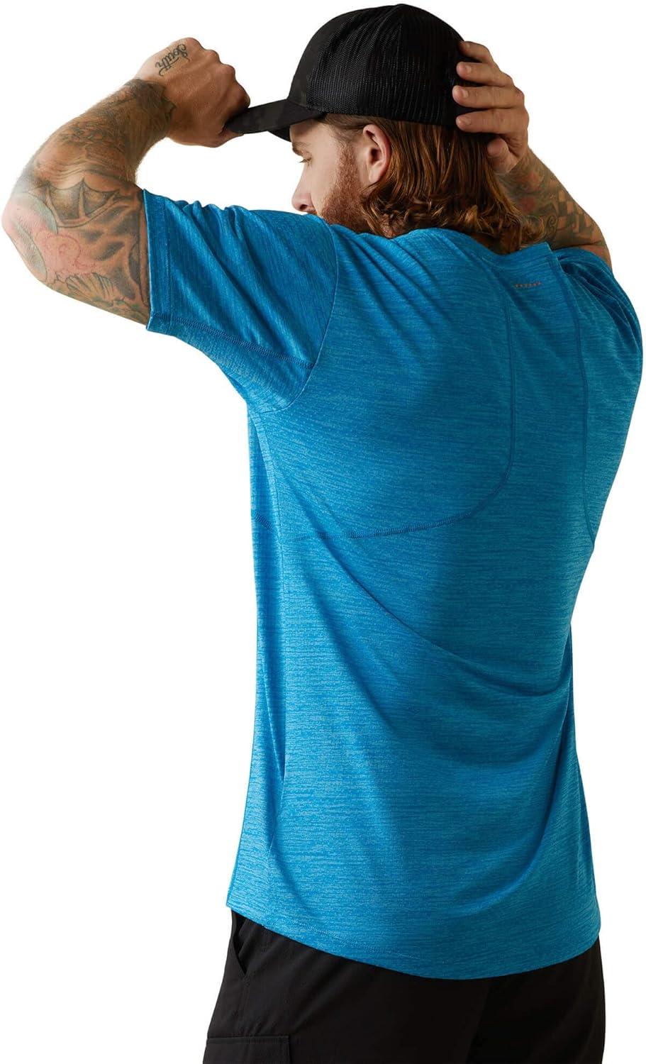 imageARIAT Mens Rebar Evolution Athletic Fit TShirtScuba Blue