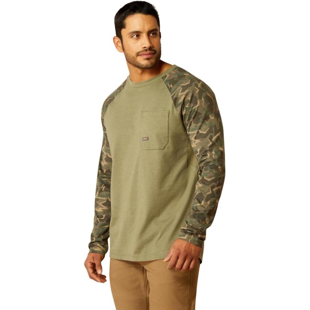 imageARIAT Mens MNS RBR Wkmn Bn Fr THS Ls Tsh TGR EyDeep Lichen Camo