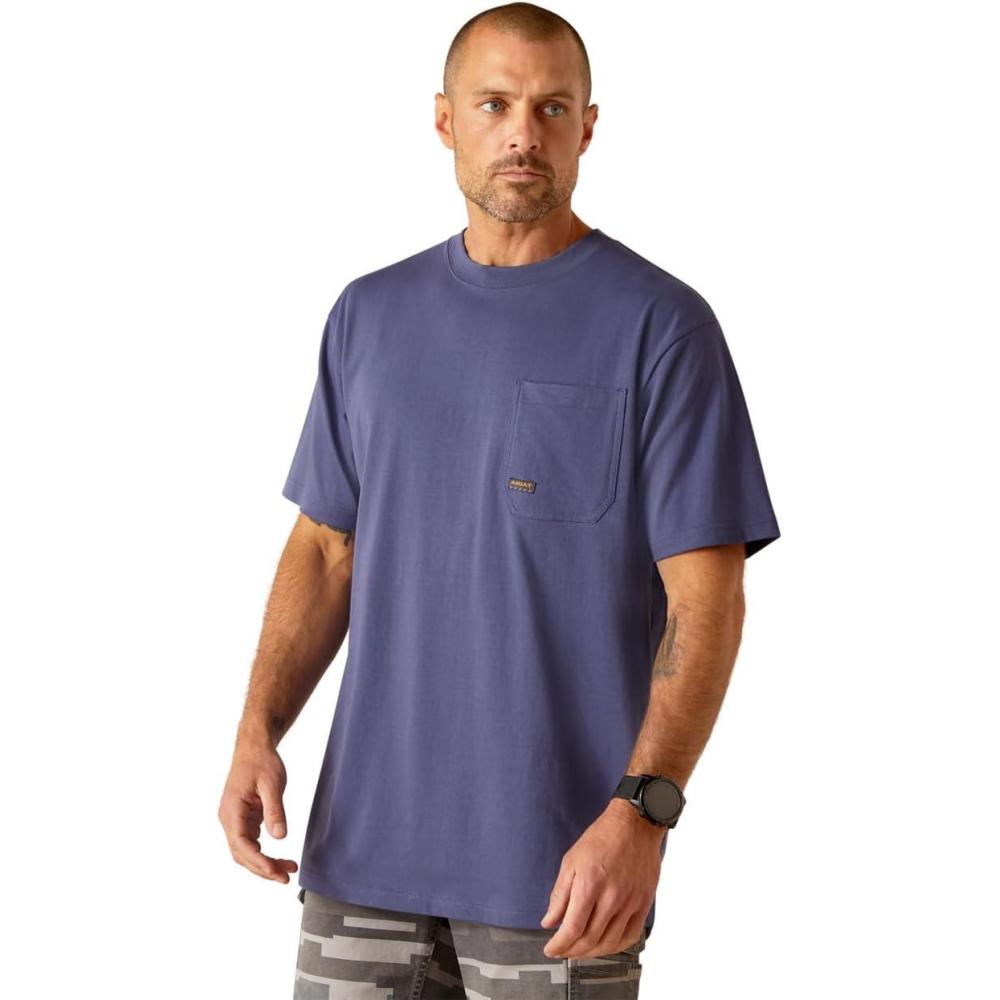 imageARIAT Mens Rebar Cotton Strong Stacking DimesBlue Indigo