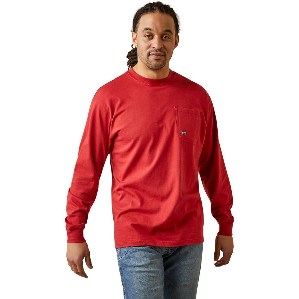 imageARIAT Mens Rebar Cotton Strong Stacking DimesPompeian Red
