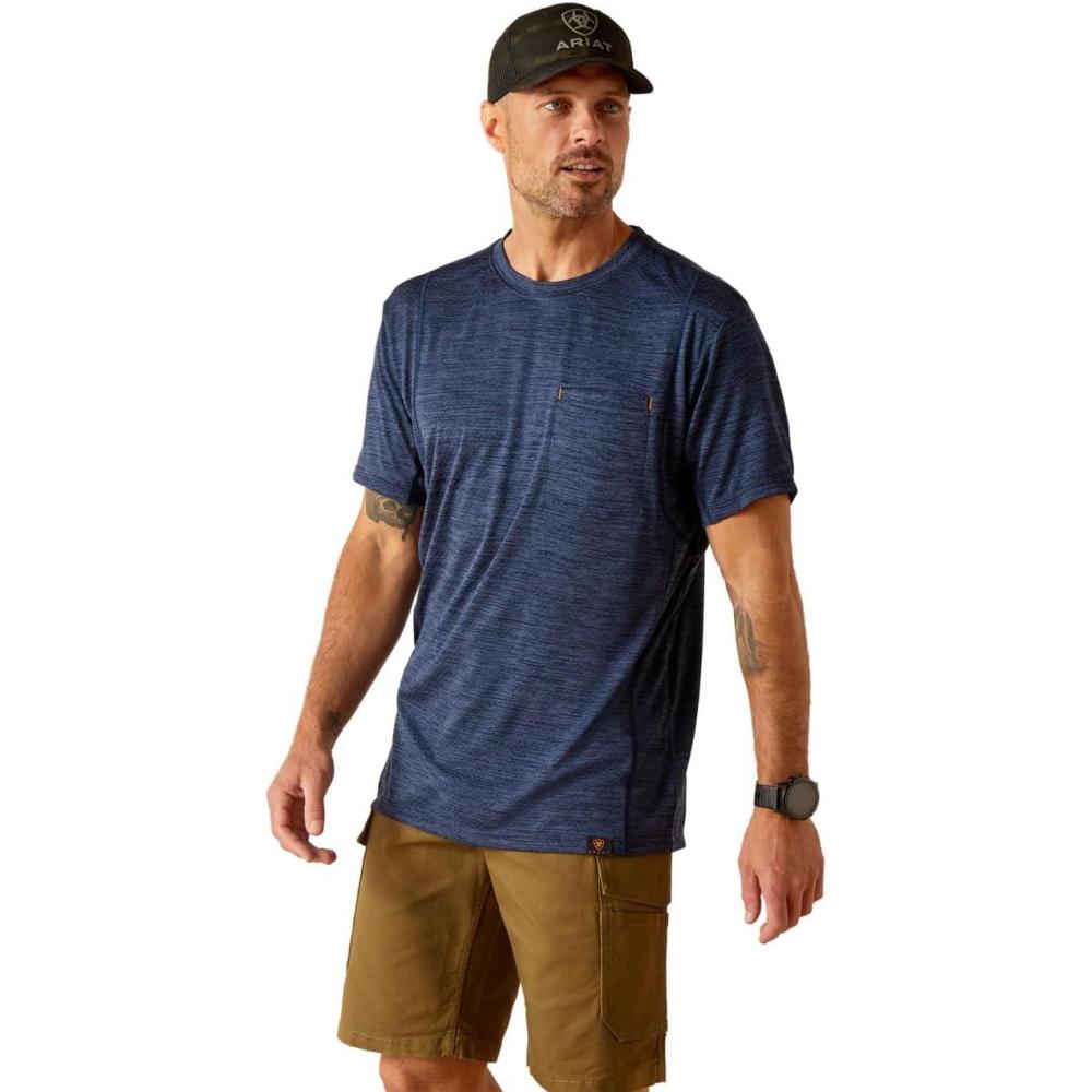 imageARIAT Mens Rebar Evolution Athletic Fit TShirtNavy