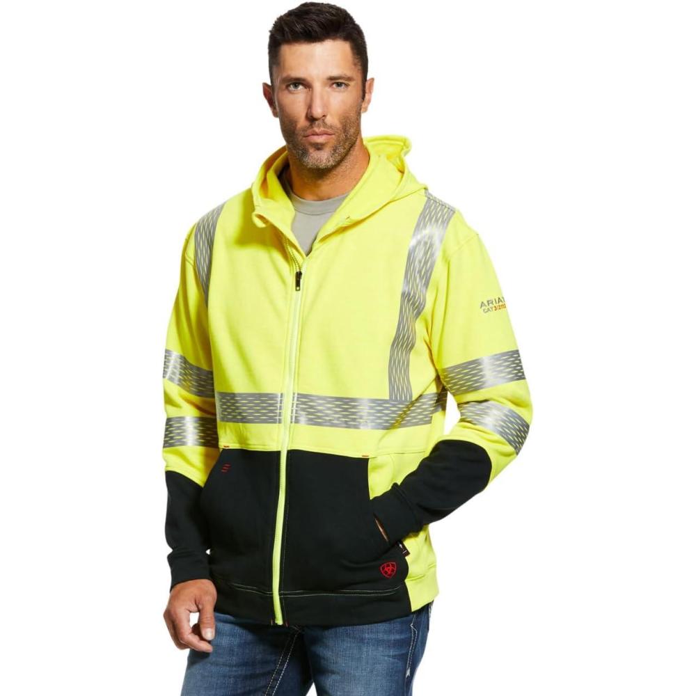 imageARIAT mens Fr Hivis Full Zip HoodieHighvizyellow