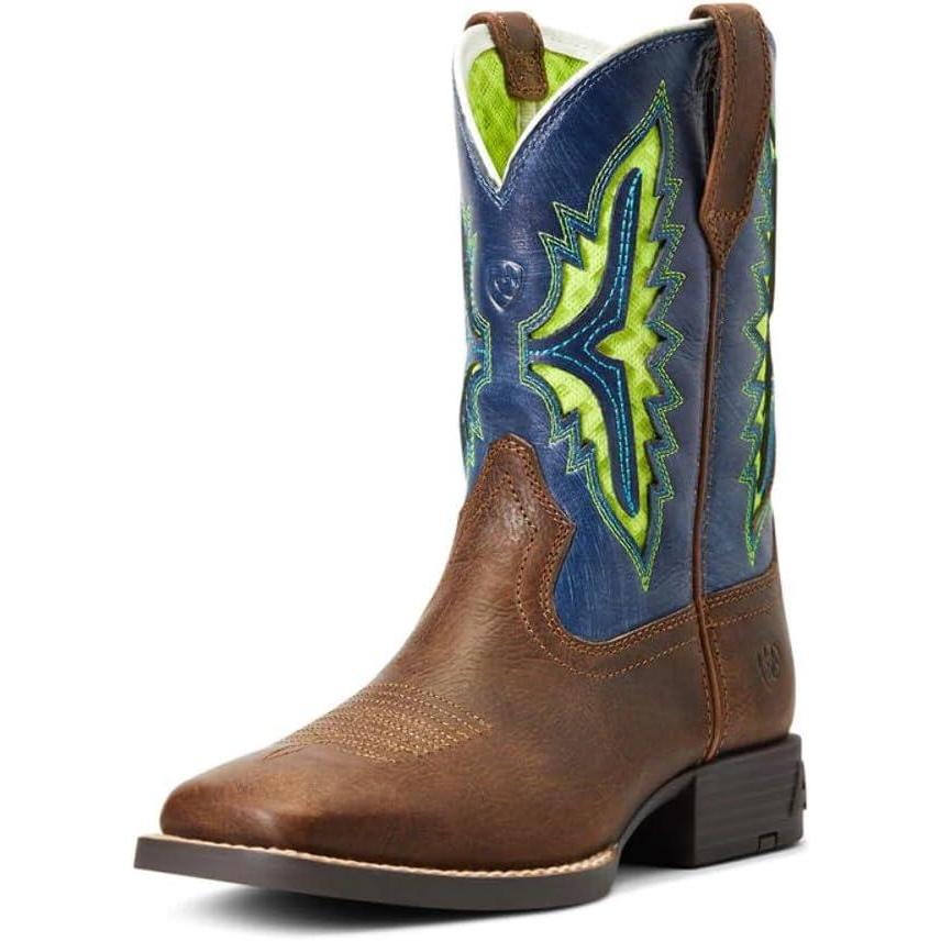 imageAriat Childrens Koel Venttek Rust and Daring Indigo Cowboy BootRowdy RustDaring Indigo