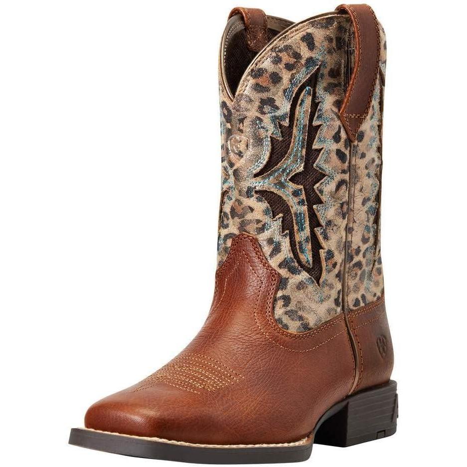 imageAriat Childrens Koel Venttek Rust and Daring Indigo Cowboy BootSpiced CiderMetallic Leopard