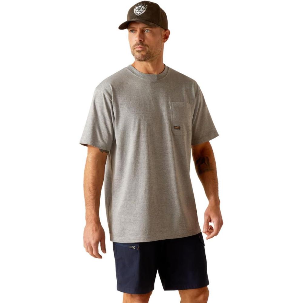 imageAriat Mens Rebar Cotton Strong Burning RubberHeather Grey