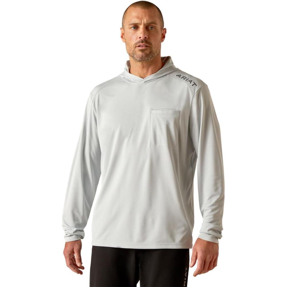 imageAriat Mens Rebar Sunblocker Hooded TShirtPearl Grey