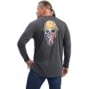 ARIAT Mens MNS RBR Wkmn Bn Fr THS Ls T-sh TGR Ey(Charcoal Heather)