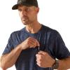 ARIAT Mens Rebar Evolution Athletic Fit T-Shirt(Navy)