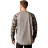 ARIAT Mens Rebar Workman Logo Long Sleeve Crew(Charcoal Grey Camo)