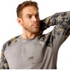 ARIAT Mens Rebar Workman Logo Long Sleeve Crew(Charcoal Grey Camo)