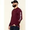 ARIAT Mens Rebar Workman Logo Long Sleeve Crew(Malbec)