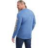 ARIAT Mens Rebar Workman Logo Long Sleeve Crew(Navy Heather/ Rebar Orange)