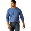 ARIAT Mens Rebar Workman Logo Long Sleeve Crew(True Navy)