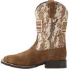 ARIAT Patriot Western Boot(Antique Mocha Washed Suede/Sand Camo Print)