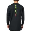 ARIAT Plus Size FR Stretch Logo T-Shirt(Black/Lime)