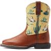 ARIAT Unisex-Child Round Up Wide Square Toe Easy Fit Western Boot(Spiced Cider/Desert Scene)