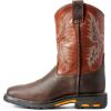 ARIAT WorkHog Wide Square Toe Boys ToddlerYouth Boot(Bruin Brown/Black)