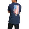 ARIAT Men’s Rebar Cotton Strong American Grit Graphic T-Shirt(Navy Heather)