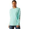 ARIAT Plus Size FR Stretch Logo T-Shirt(Pool Blue)