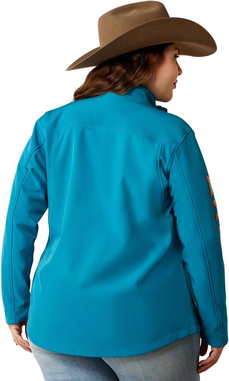 imageARIAT Womens New Team Softshell Jacket BlackOcean DepthsRetro Ranch Print