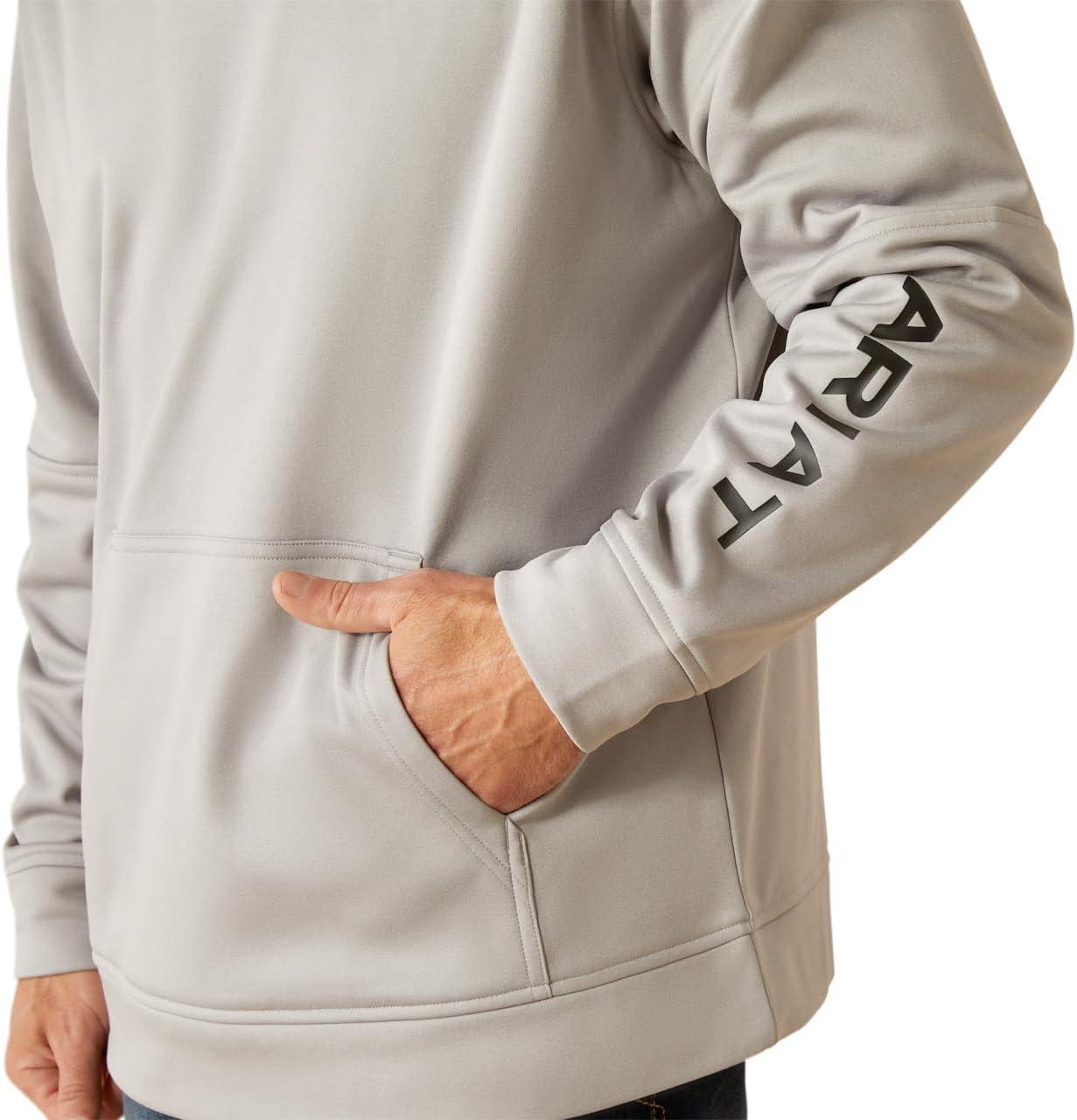 imageARIAT mens Tek Fleece 20 Camo Pocket HoodieGrey Heather