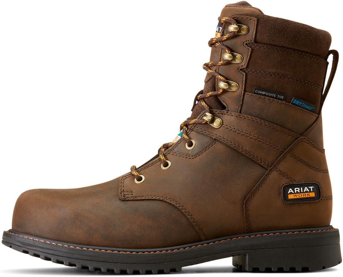 imageAriat mens Rigtek 8quot Csa Waterproof Composite Toe Work BootOily Distressed Brown