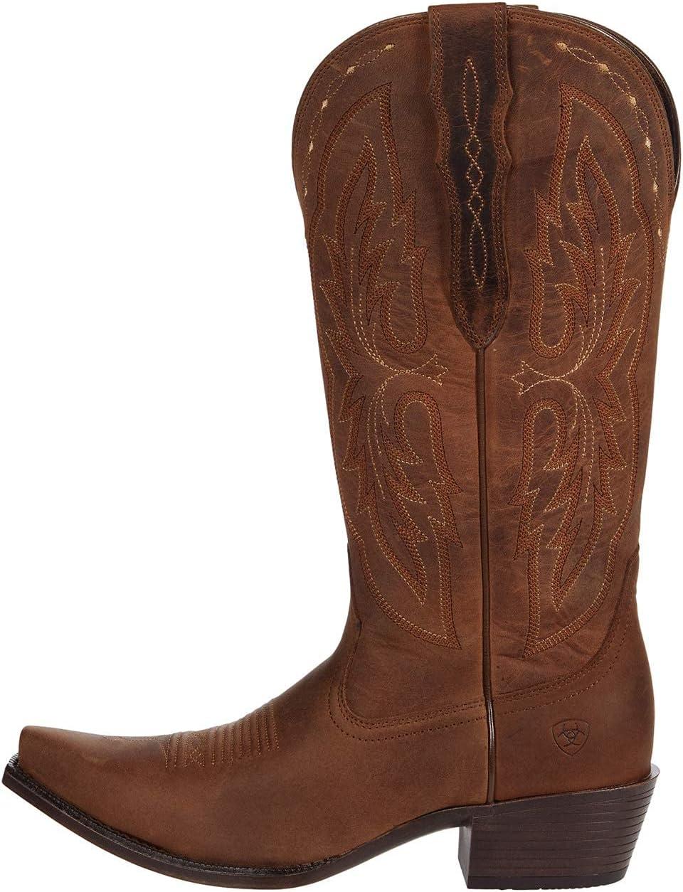 imageAriat womens Heritage X Toe Elastic Wide Calf Western BootWestern BootBrown