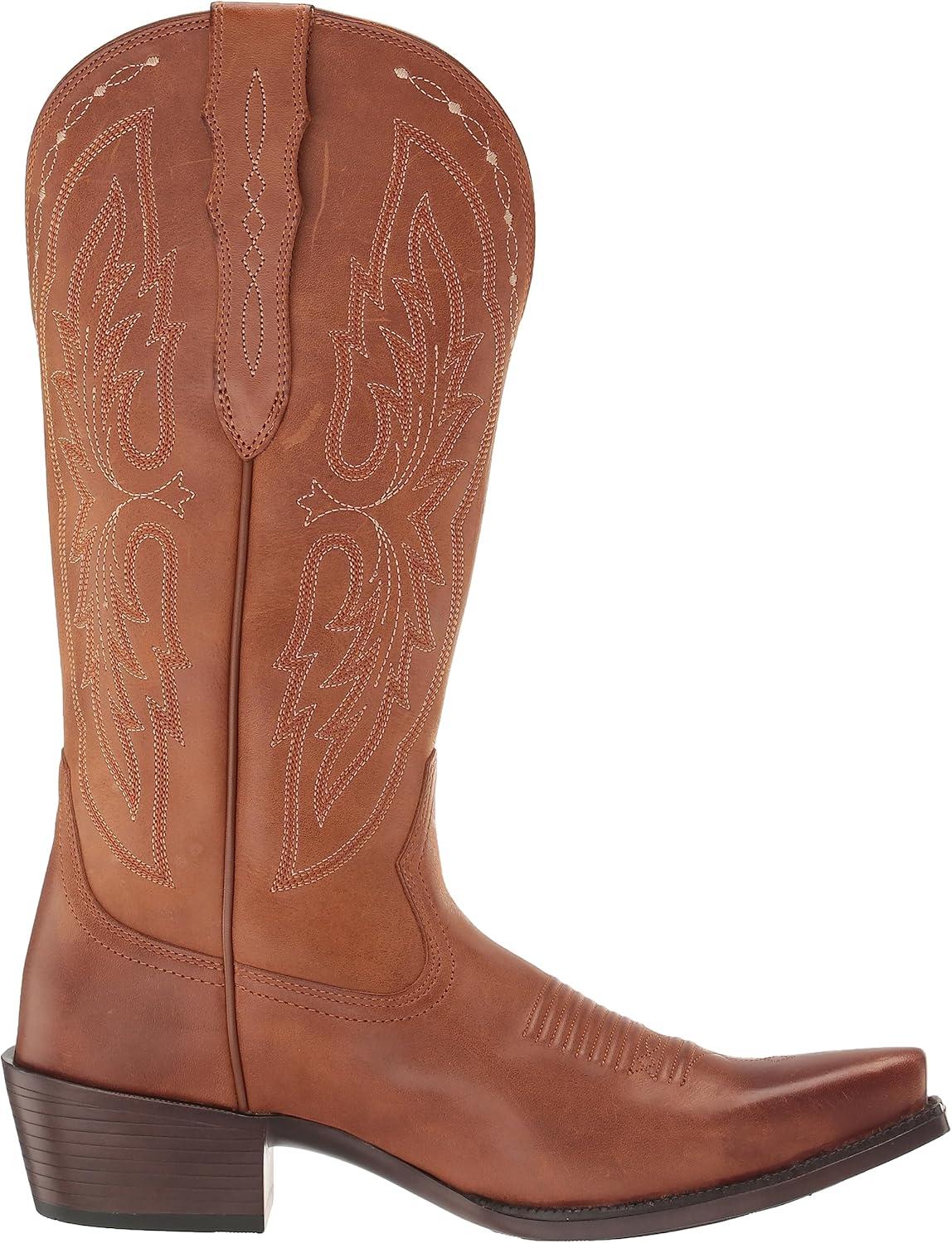 imageAriat womens Heritage X Toe Elastic Wide Calf Western BootWestern BootTreasured Tan