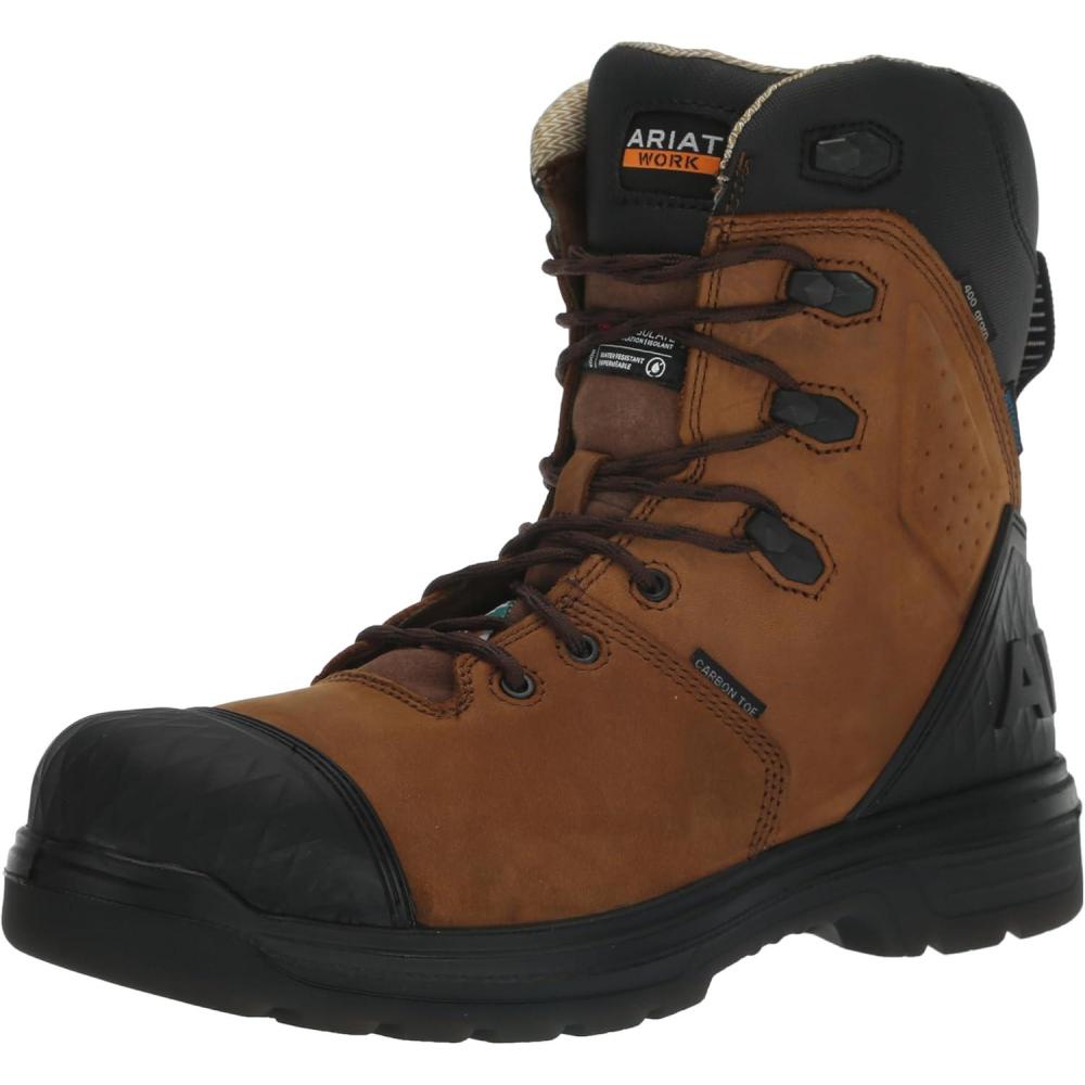 imageARIAT Mens MNS Turbo Outlaw 8quot CSA H2o Ins Ct BRN Fire and Safety BootBarley Brown