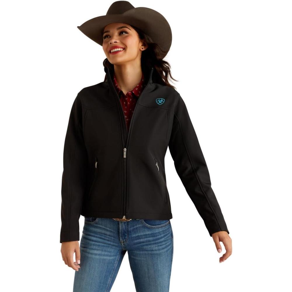 imageARIAT Womens New Team Softshell Jacket BlackBlackSerrano Southwest Print