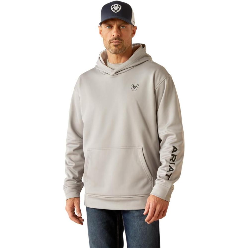 imageARIAT mens Tek Fleece 20 Camo Pocket HoodieGrey Heather
