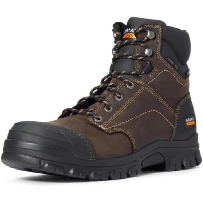 imageAriat BMVY9 Mens Treadfast 6quot Waterproof Steel Toe Work Boot Dark Brown 105