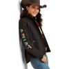 ARIAT Women’s New Team Softshell Jacket, Black(Black/Serrano Southwest Print)