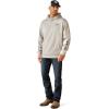 ARIAT mens Tek Fleece 2.0 Camo Pocket Hoodie(Grey Heather)